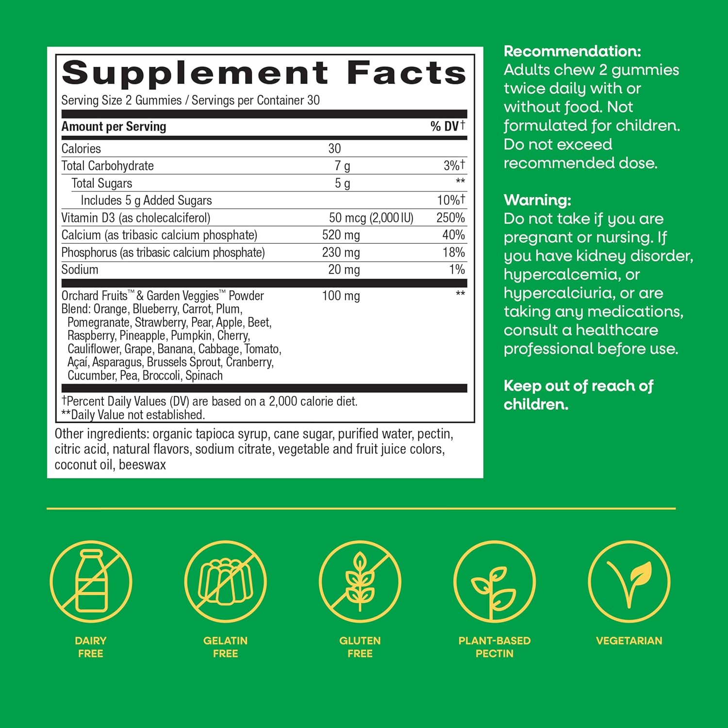 Nature’s Way Alive! Chewable Calcium Gummies with Vitamin D3, Daily Supplement Supports Healthy Bones and Teeth, and Muscle Function*, Strawberry and Raspberry-Lemonade Flavored, 60 Gummies - Image 7