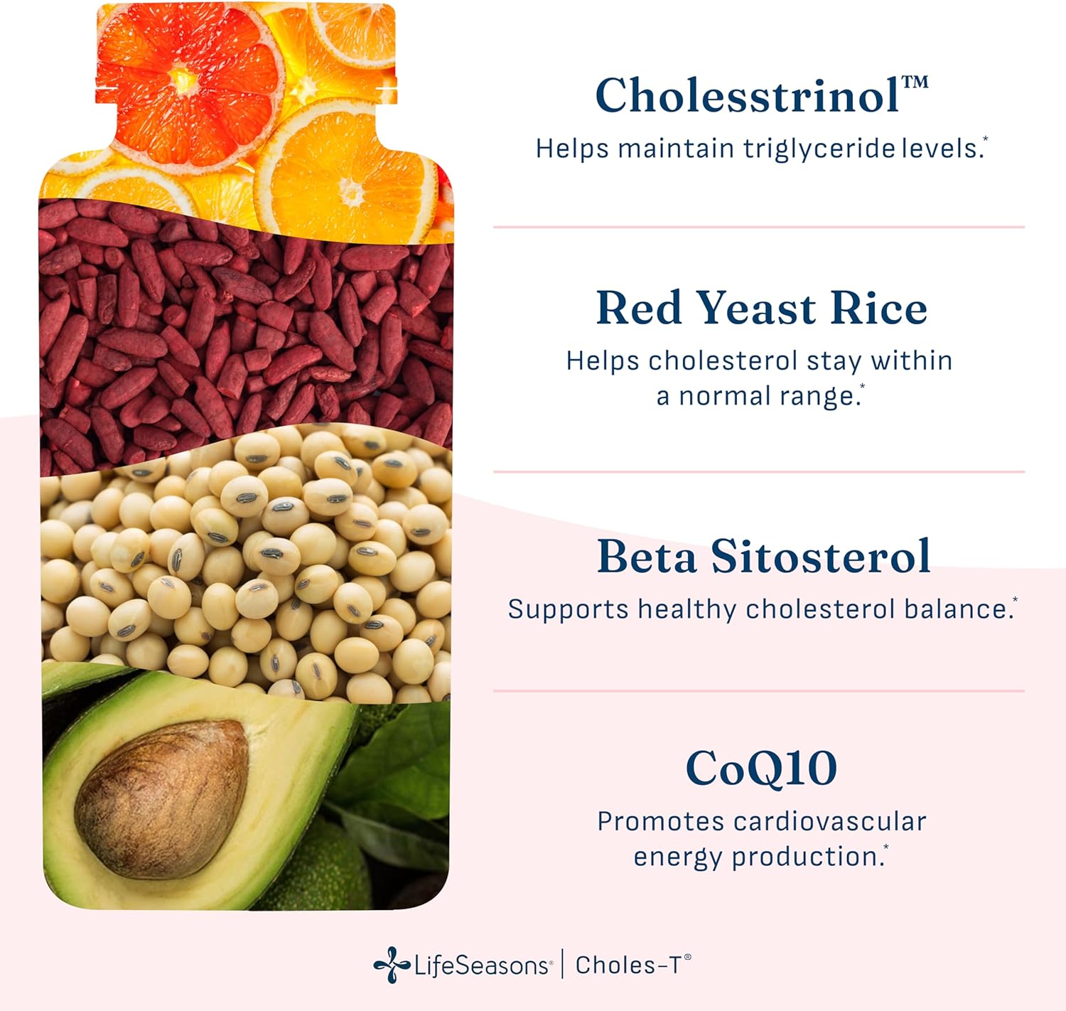 LifeSeasons Choles-T - Cholesterol Support Supplement - Supports Healthy Cholesterol Levels & Enhances Liver Function - Red Yeast Rice, CoQ10, Guggul & Phytosterols - 90 Capsules / 30-Day Supply - Image 4