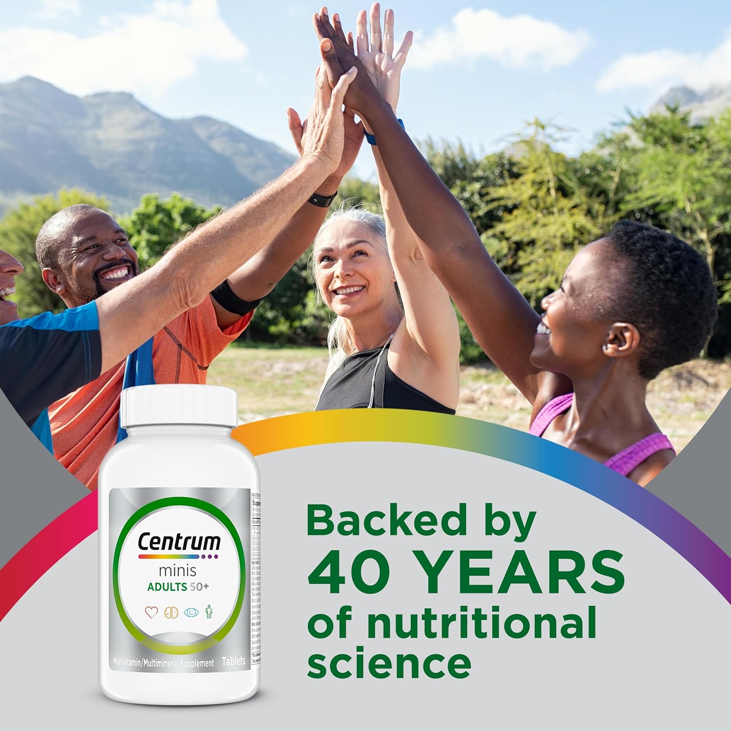 Centrum Minis Silver Multivitamin for Adults 50 Plus, Multimineral Supplement, Vitamin D3, B-Vitamins, Gluten Free, Non-GMO Ingredients, Supports Memory and Cognition in Older Adults - 320 Ct - Image 6