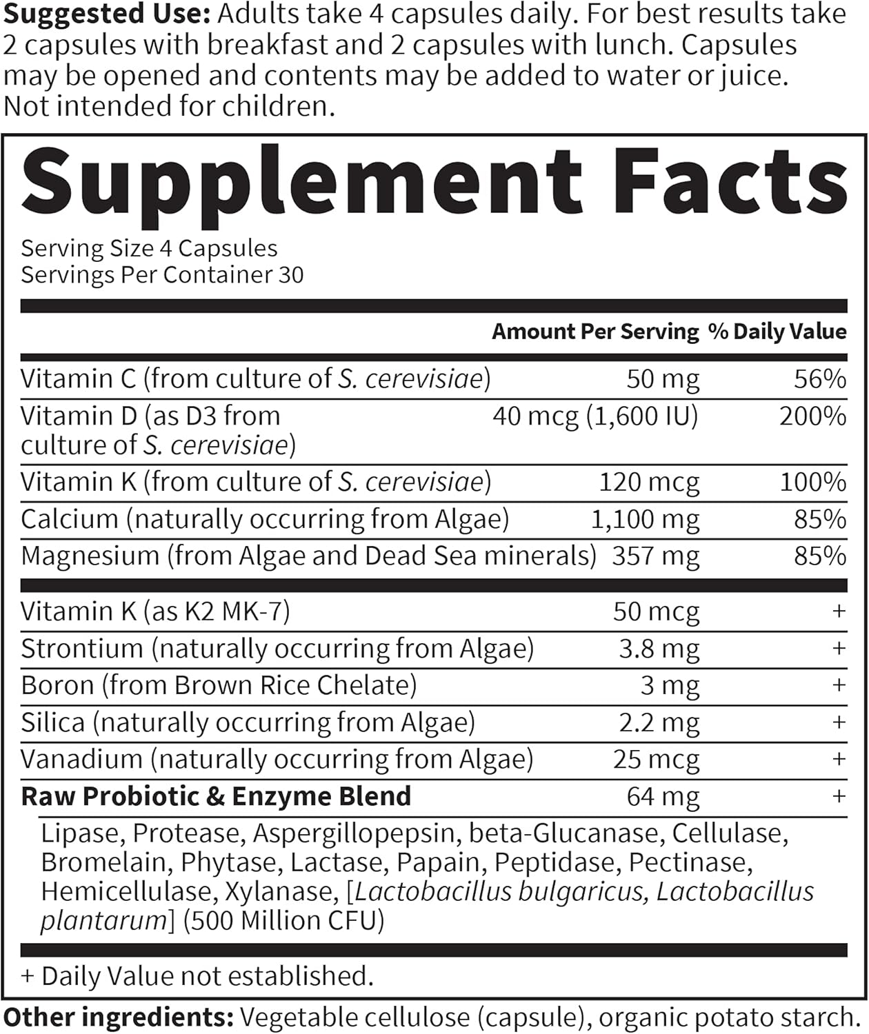 Garden of Life Raw Calcium Supplement for Women and Men - Vitamin Code Made from Whole Foods with Magnesium, K2, Vitamin D3 and Vitamin C plus Probiotics for Digestion, 120 Capsules - Image 3