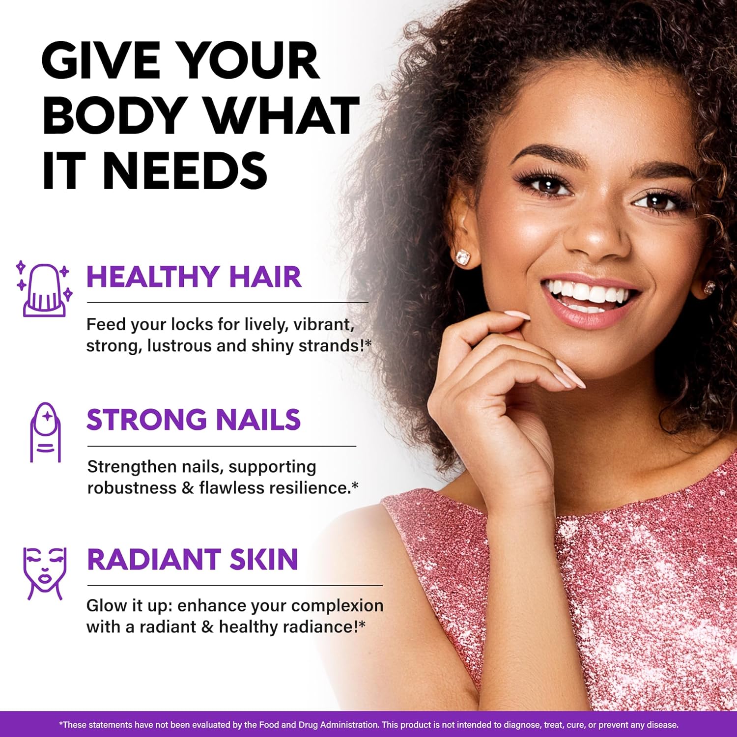 Biotin Gummies with Collagen - Hair Growth Support, Skin, & Nail Strength - for Women & Men - Biotin 10000mcg | Keratin | Hyaluronic Acid | B-Complex | Nettle - Sugar-Free, Mixed Berry, 60 Gummies - Image 3