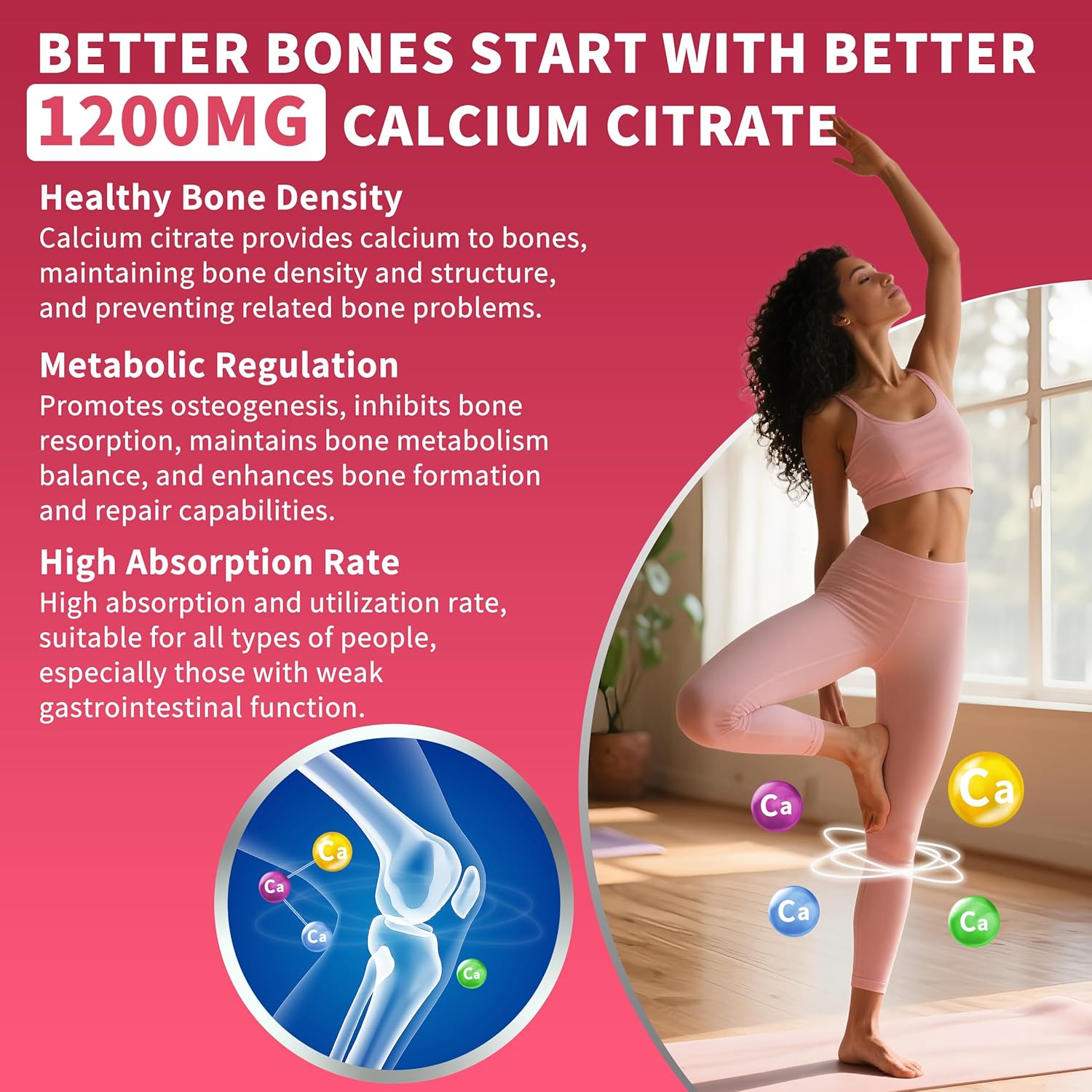 (2 Pack) Pure Calcium Citrate Gummies 1200 mg for Women & Men,Calcium Citrate Supplements,High Absorption for Bone Muscle Healthy - Easy to Digest, Sugar Free,Vegan,Peach Flavor,60 Day Supply - Image 3