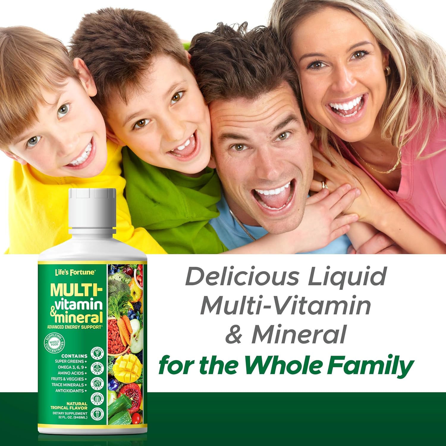 Life’s Fortune Liquid Multivitamin for Adults and Seniors – Fast Absorption Vitamins and Minerals with 90+ Nutrients for Energy and Immune Support – Easy to Digest, Sugar Free, Tropical Flavor, 32 oz - Image 6