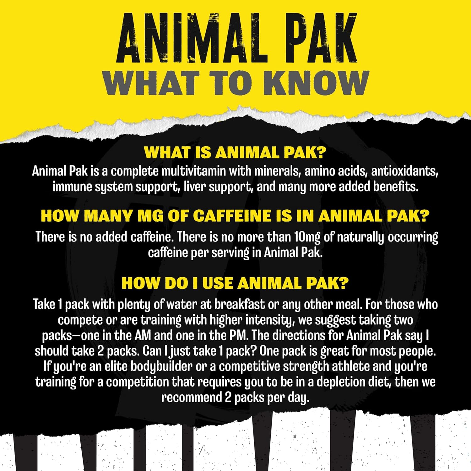 Animal Pak Daily Multivitamin for Men & Women | All-in-One Nutrition Supplement | Vitamins C, B, D, Zinc, Amino Acids, Digestive Enzymes | Supports Performance Immunity, Energy & Focus | 44 Day Supply - Image 6