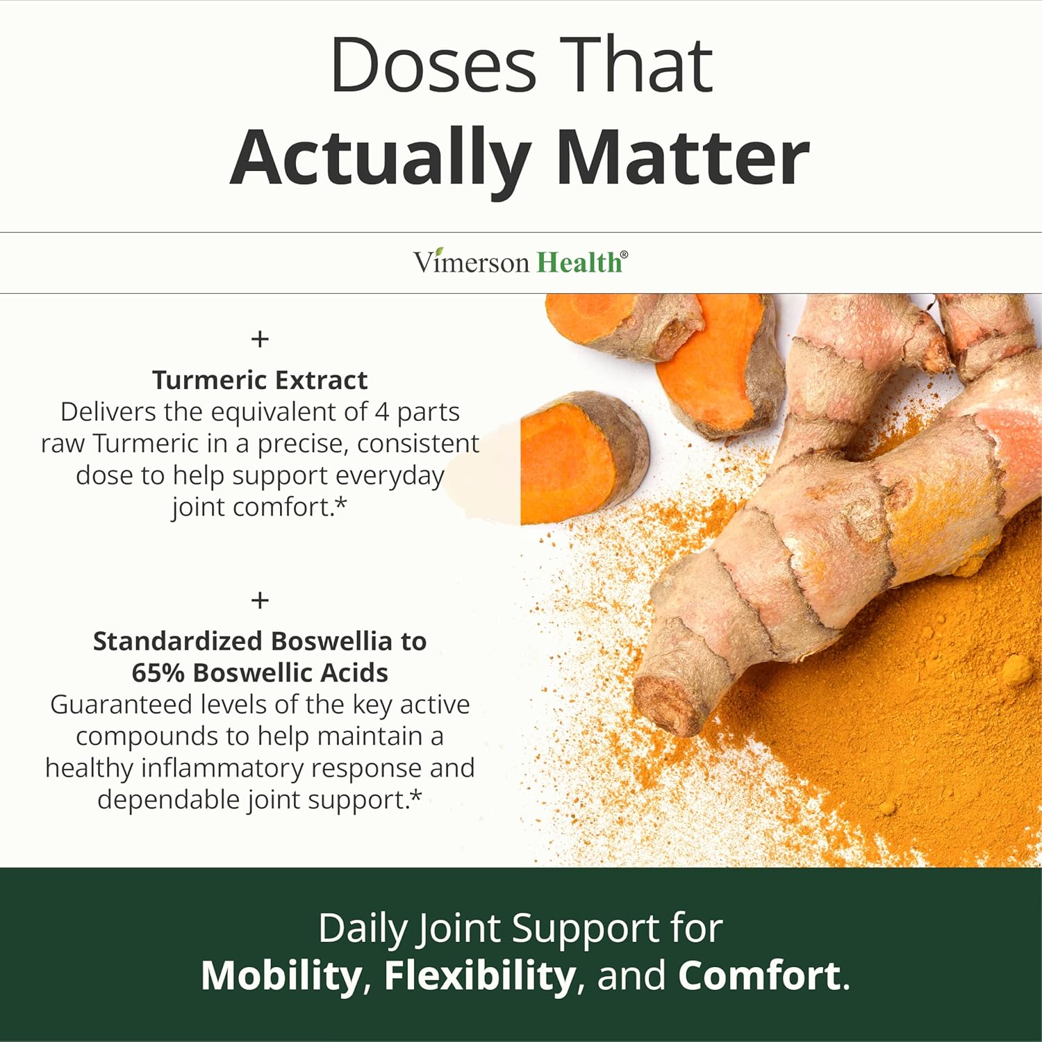Boswellia Serrata Turmeric Curcumin Supplement: Organic Tumeric, Boswellia Extract, Ginger & BioPerine for Max Absorption – Inflammation & Joint Supplements for Men & Women – Non-GMO – 60 Capsules - Image 5