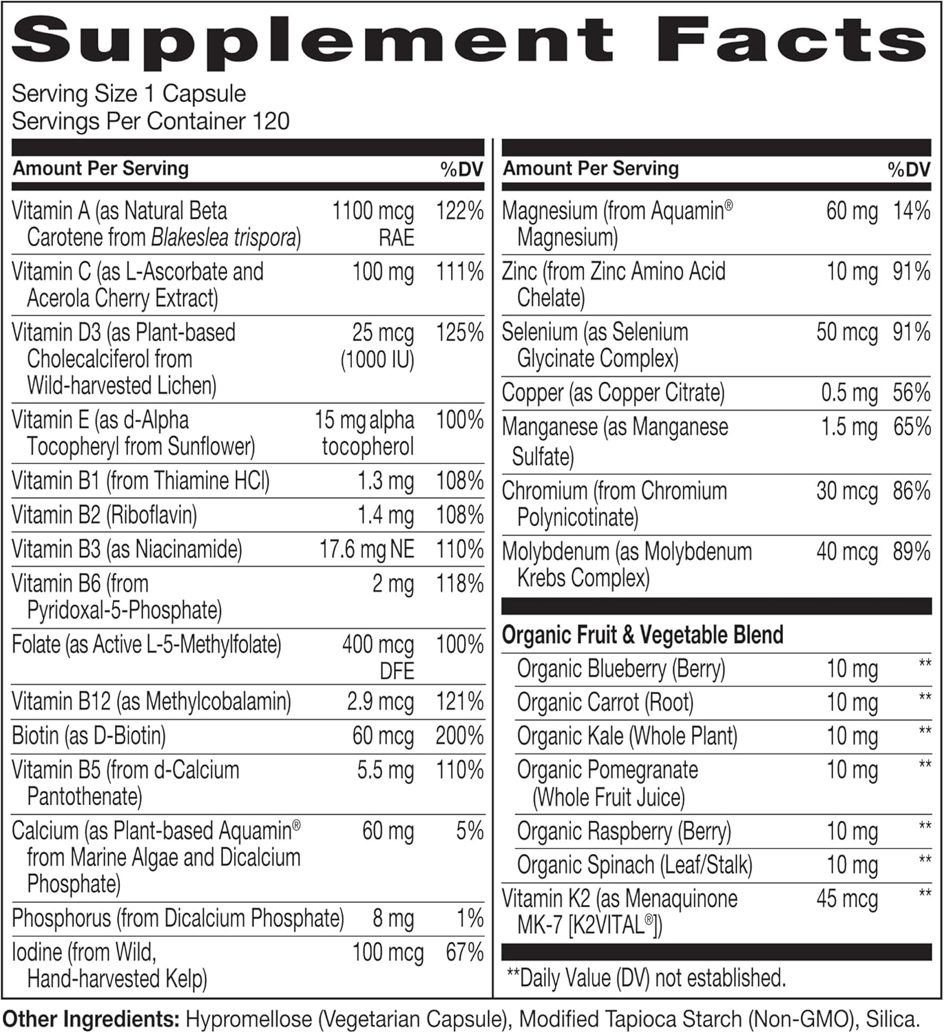 NATURELO Mens Multivitamins for Men 50+ - One Daily Multivitamin for Men with Vitamins, Minerals & Organic Whole Foods, Boost Energy & Health, Non-GMO, 120 Vegetarian Capsules - Image 3