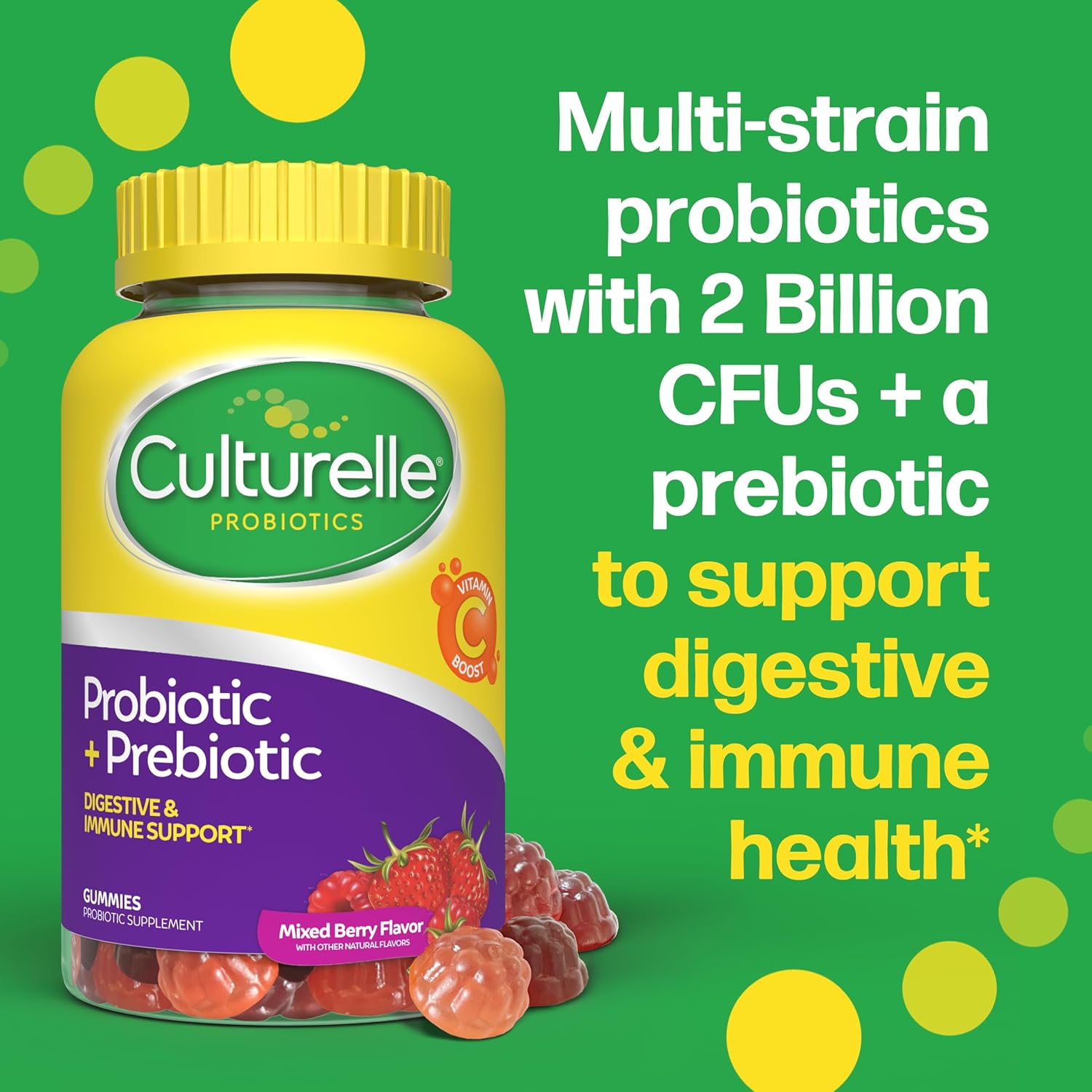 Culturelle Daily Probiotic Gummies for Women & Men, Berry Flavor, 52 Count, Naturally-Sourced Daily Probiotic + Prebiotic for Digestive Health, Non-GMO & Vegan - Image 4