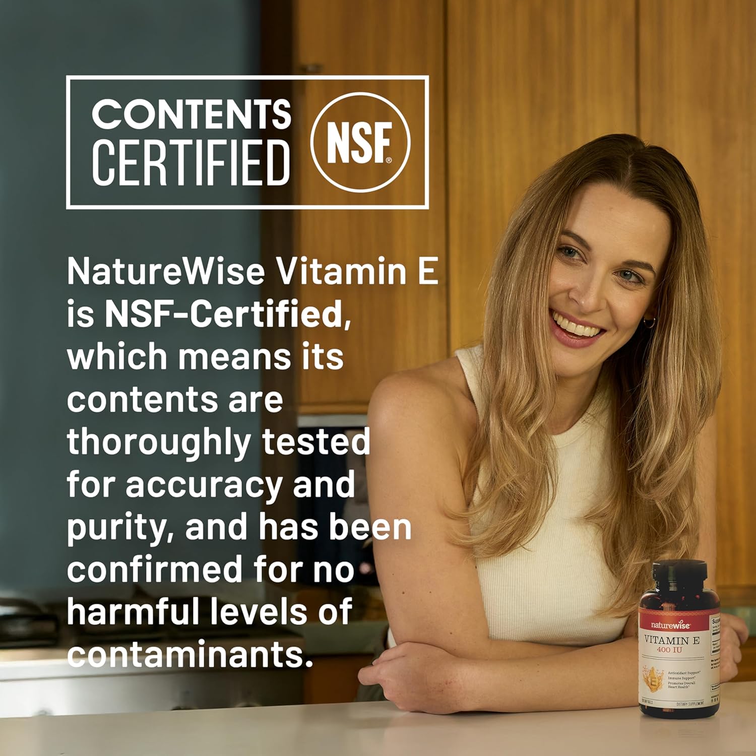 NatureWise Vitamin E 400 IU Softgels (180mg DL-Alpha) - Dairy, Gluten, and Soy Free, Antioxidant Dietary Supplement for Skin, Heart, Eye, and Immune Health Support - 2-Month Supply, 60 Count - Image 7