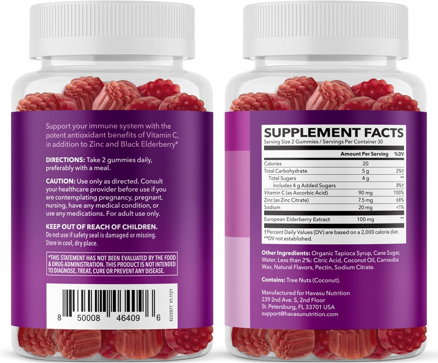 Sambucus Elderberry Gummies for Adults - Immune Support Supplement with Vitamin C and Zinc - Enhanced Formula for Daily Defense - 60 Count, 1 Month Supply, Berry Flavor - Convenient Wellness - Image 8