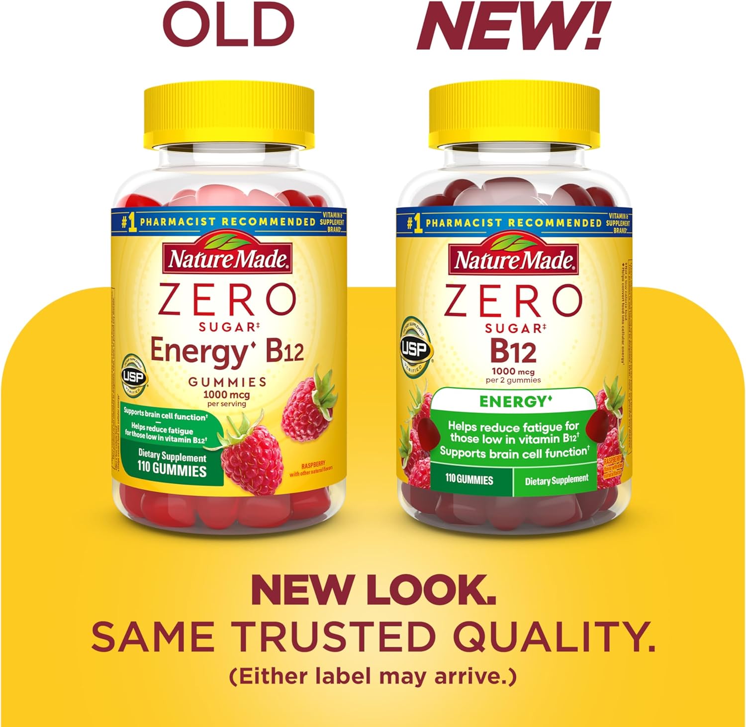 Nature Made Zero Sugar Energy Vitamin B12 Gummies 1000 mcg per Serving, B12 Vitamin, Energy Metabolism Support, Aspartame Free, 110 Sugar Free Gummies, 55 Day Supply - Image 2