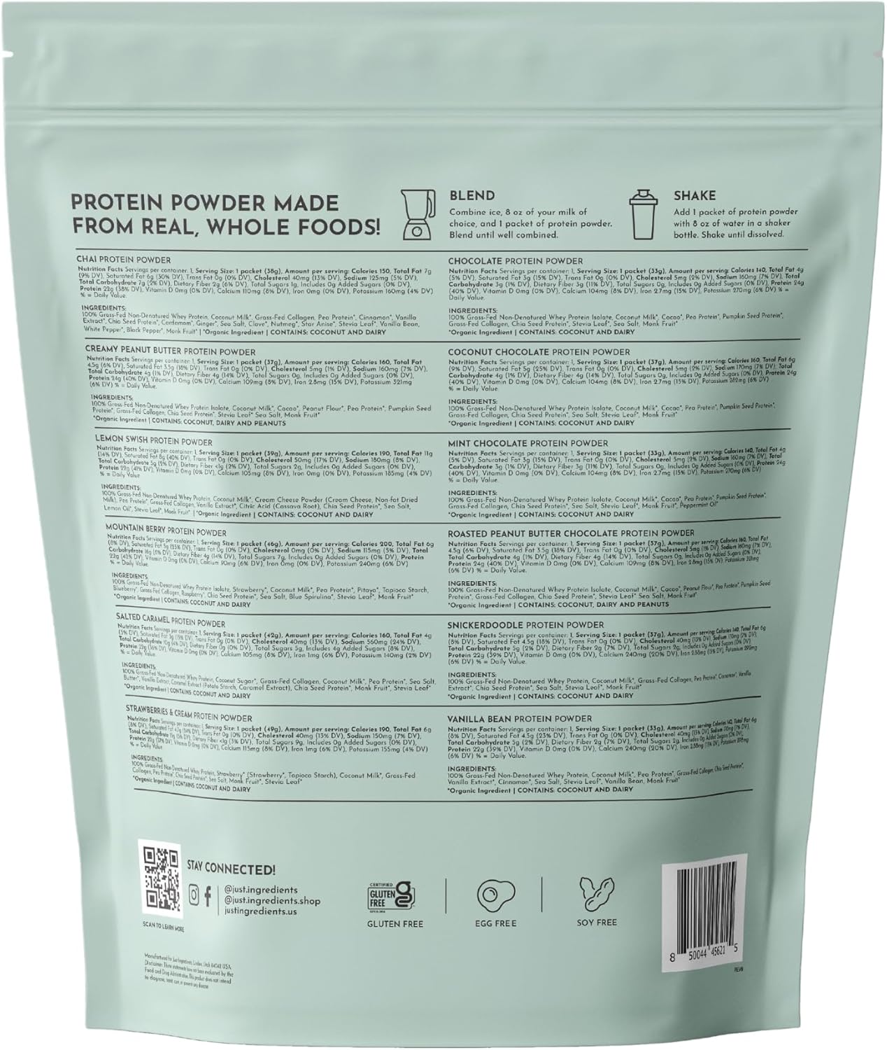 Protein Powder Made with 100% Grass Fed, Non Denatured Whey | Four Different Protein Sources from Organic Whole Food Ingredients | 12 Servings | 22g Protein (Sample Variety Pack) - Image 7