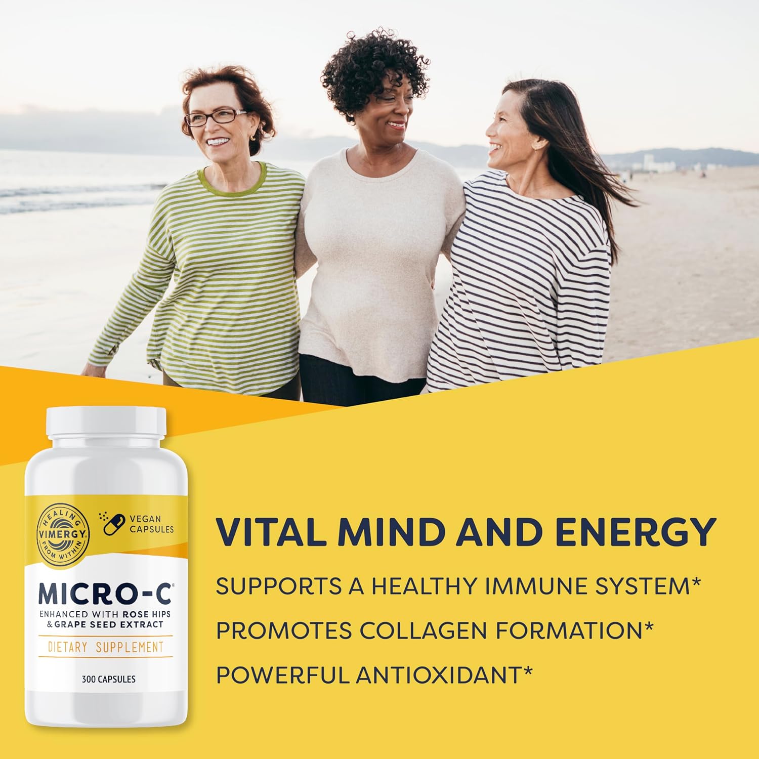 Vimergy Micro-C® Vitamin C Capsules – 500mg per Capsule, Supports Immune Health*, Promotes Collagen Production, Supports Healthy Bones*, Kosher, Vegan & Gluten-Free, Value Size 300 Capsules - Image 2