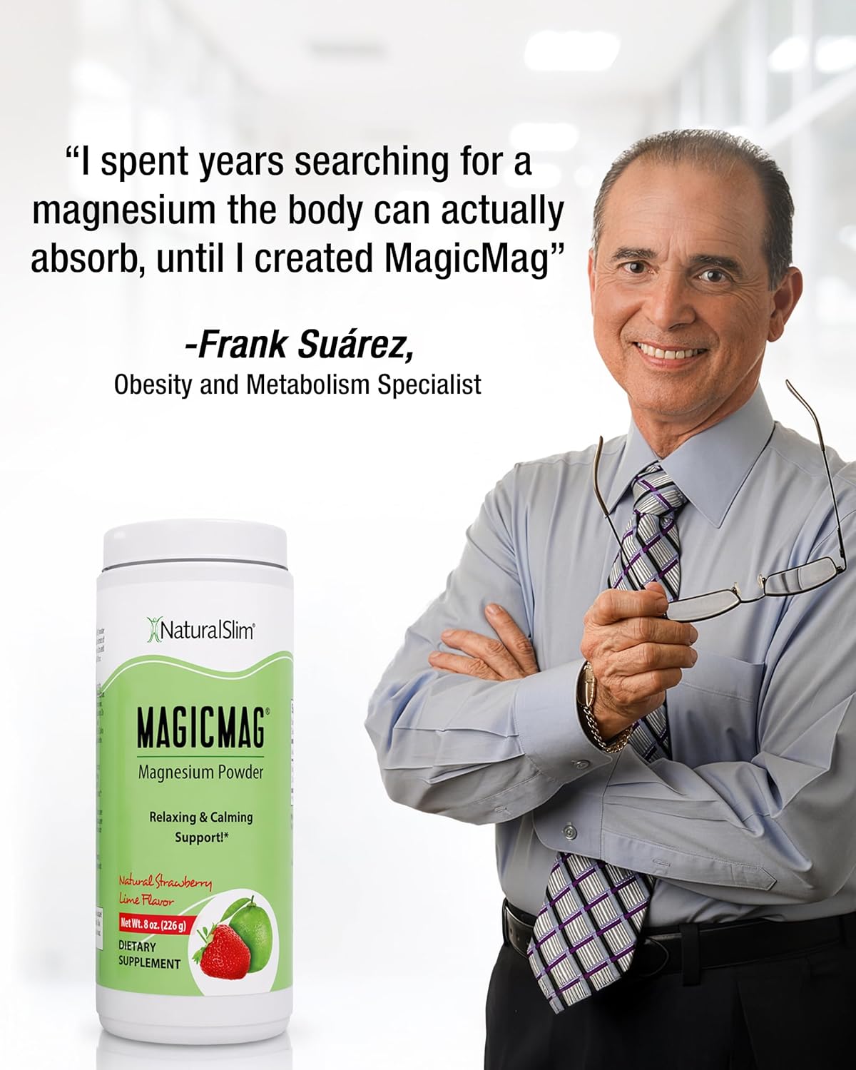NaturalSlim MagicMag - Highly Absorbable Magnesium Citrate Powder for Relaxation, Energy, Better Sleep & Metabolic Support - Magnesium Supplement for Women & Men - Strawberry & Lime Flavored 8oz - Image 7