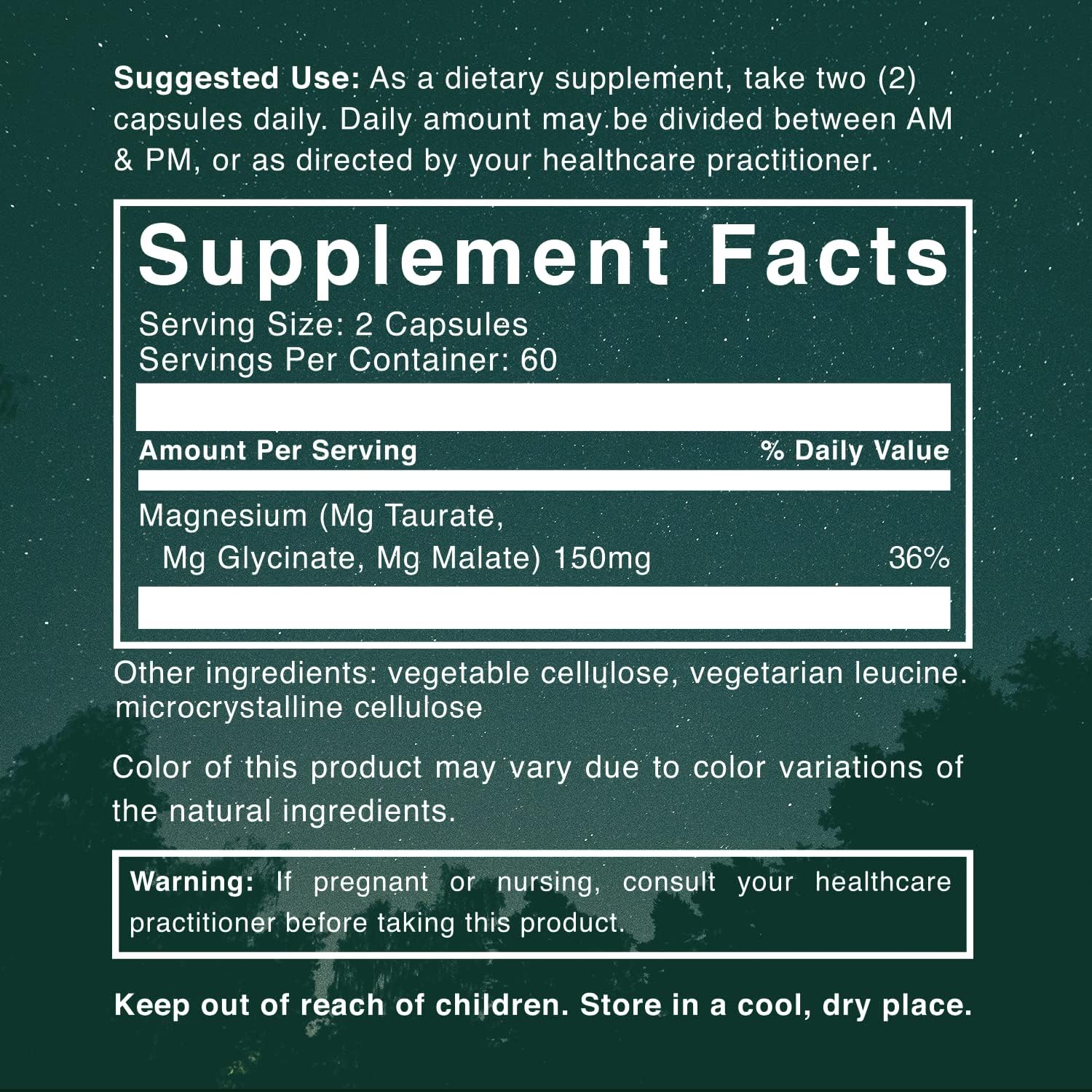 Natural Rhythm Triple Calm Magnesium Complex - 120 Capsules, Chelated Magnesium Glycinate, Taurate & Malate, High Absorption Supplement for Sleep, Stress, Muscle & Heart Support, Non-GMO, Vegan - Image 4
