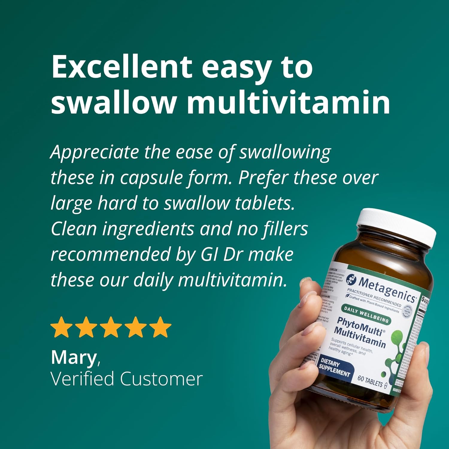 Metagenics PhytoMulti Multivitamin - 20+ Essential Vitamins & Minerals with Phytonutrients - Supports Healthy Aging, Cellular Health, Energy & Immune Function - Non-GMO & Gluten-Free - 60 Capsules - Image 5