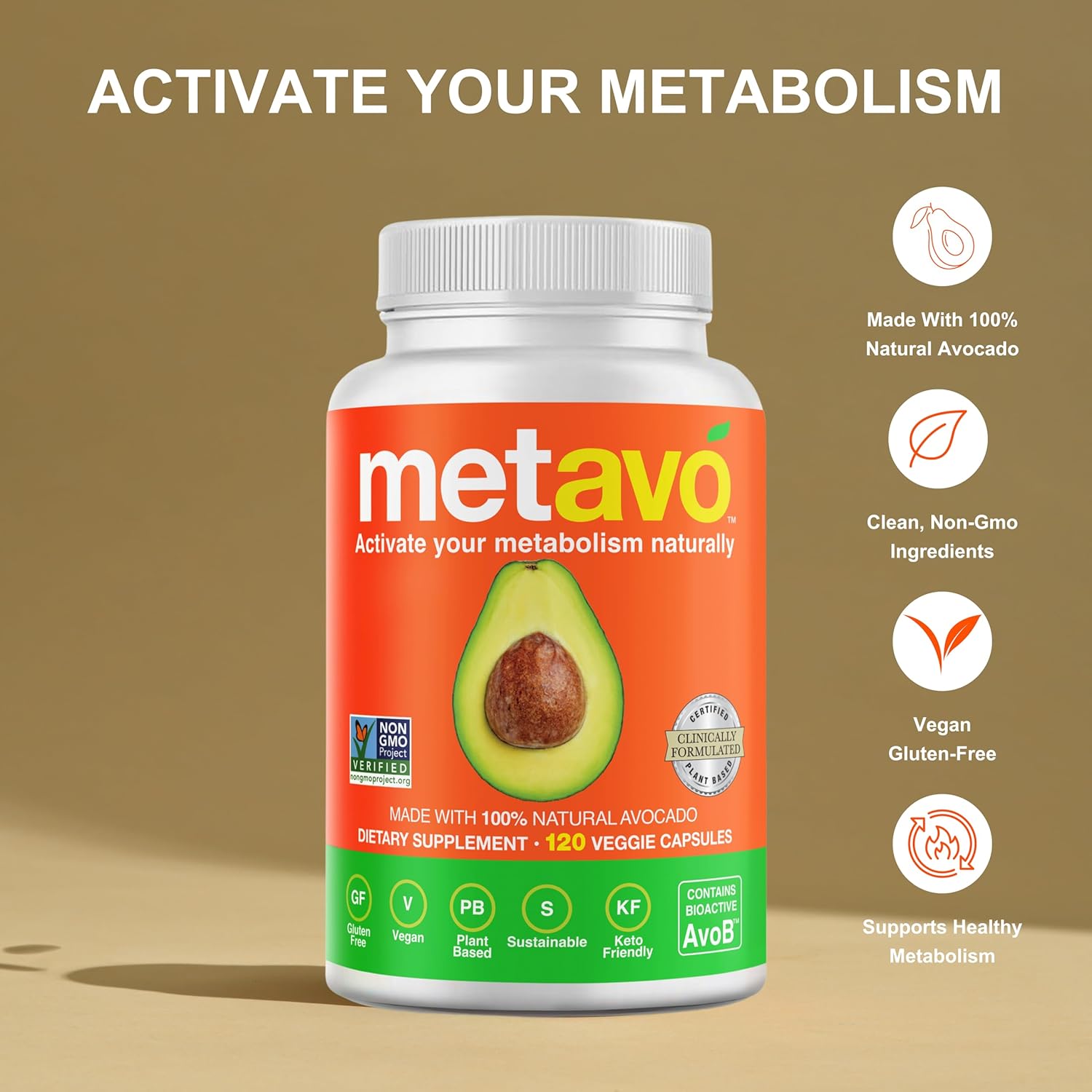 Metavo Advanced Metabolism Support - Metabolic Health Essential, Chelated Chromium Supplement with AvoB, Wellness & Energy Supplement that Promotes Balance, 120 Vegan Capsules - Image 4