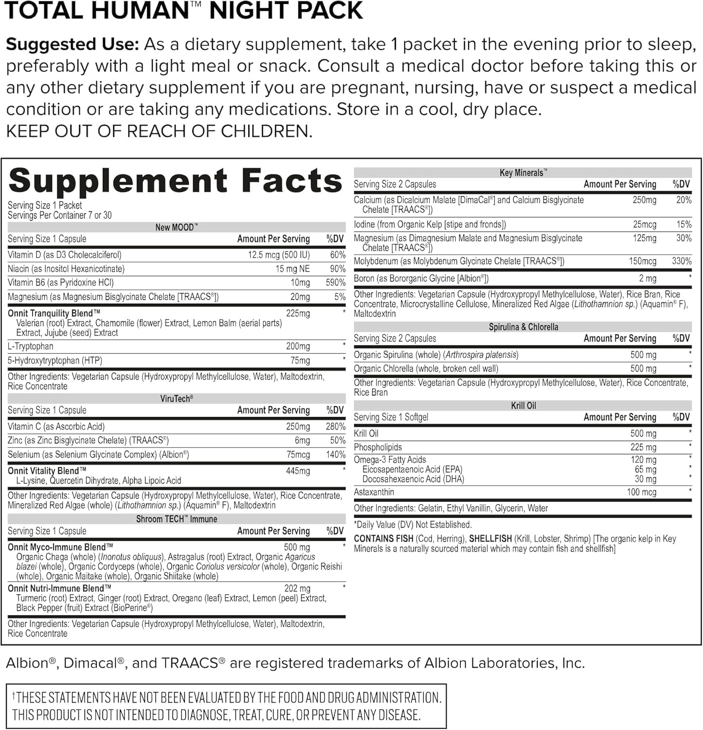 ONNIT Total Human Adult Multivitamin Comprehensive Capsule Packs with Day and Night Support, Daily Vitamin Packs for Men and Women, Dietary Supplement Capsules, 30-Day Supply, 60 Packs - Image 10