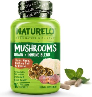 NATURELO Mushroom Supplement Capsul...
