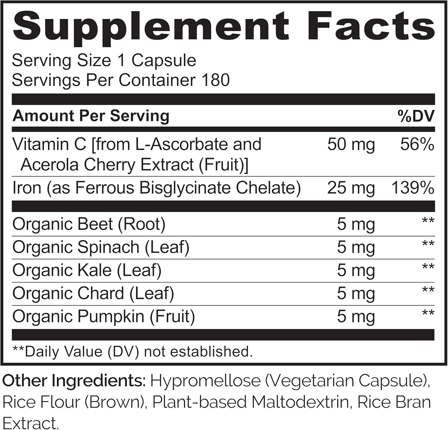 NATURELO Vegan Iron Supplement with Vitamin C and Organic Whole Foods - Gentle Iron Pills for Women & Men with Iron Deficiency Including Pregnancy, Anemia and Vegan Diets - 180 Mini Capsules - Image 3