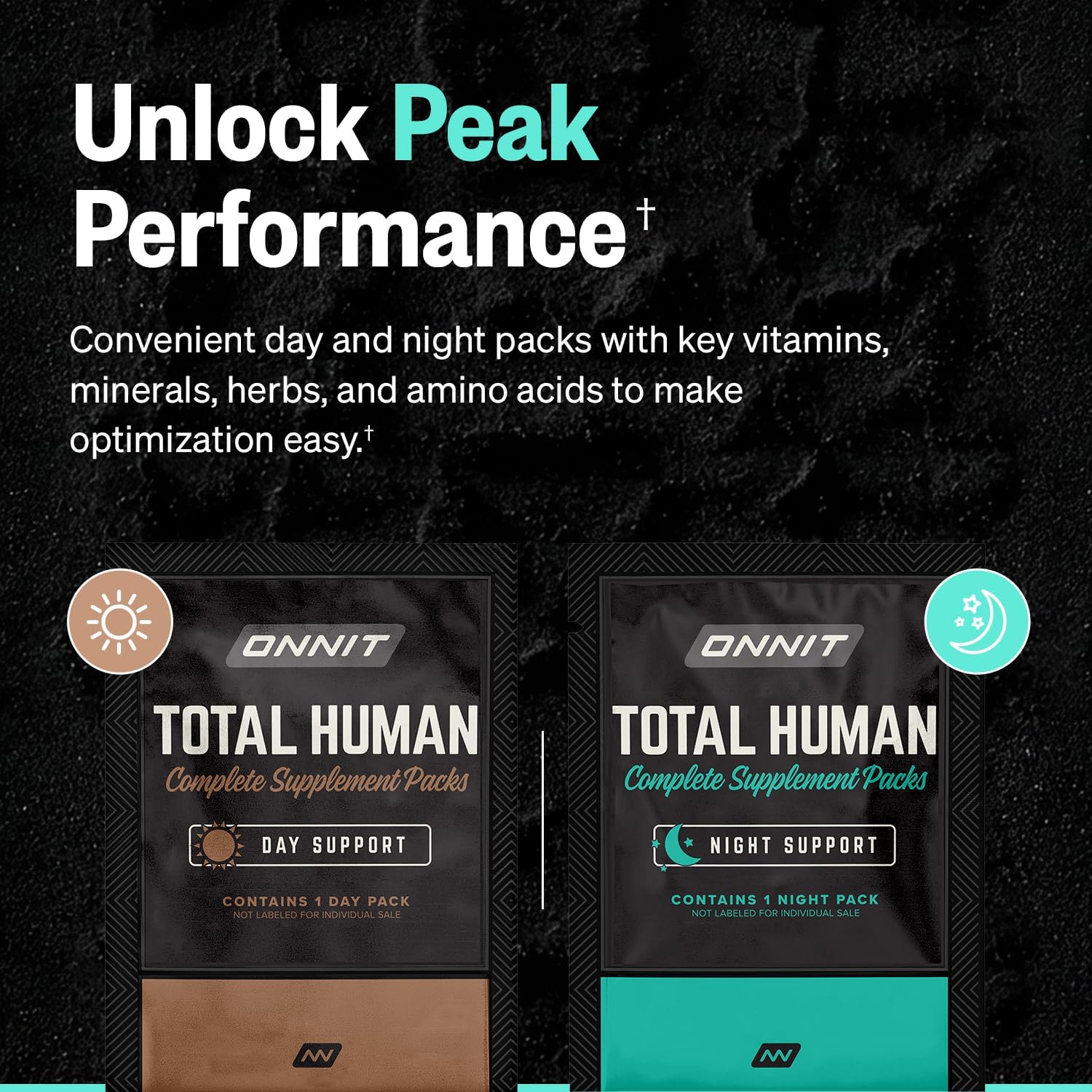 ONNIT Total Human Adult Multivitamin Comprehensive Capsule Packs with Day and Night Support, Daily Vitamin Packs for Men and Women, Dietary Supplement Capsules, 30-Day Supply, 60 Packs - Image 2