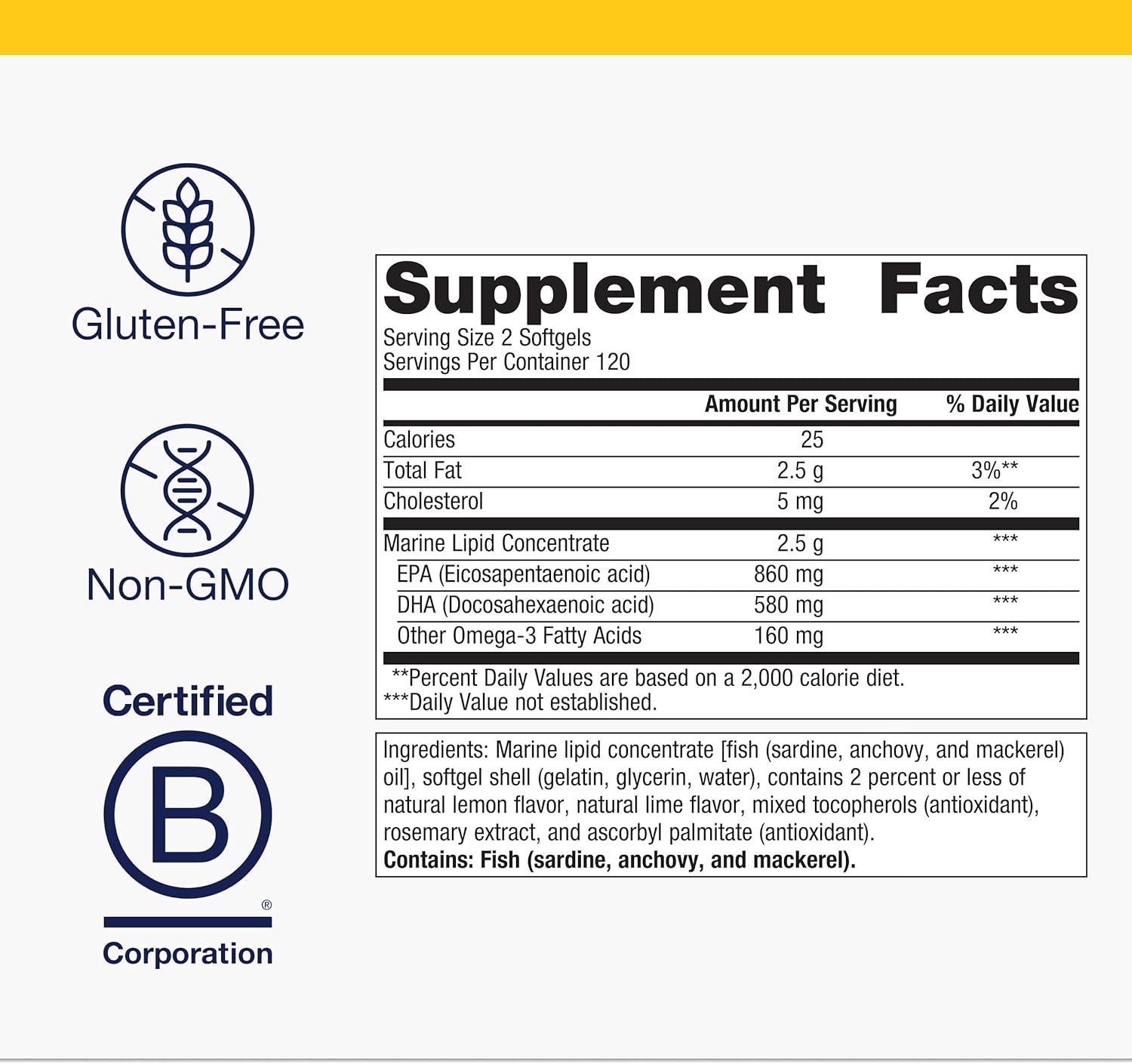 Metagenics OmegaGenics Fish Oil EPA-DHA 720 mg - High Potency Omega-3 Supplement* - Supports Heart, Joint, Brain & Immune Health* - Sustainably Sourced, Purity-Tested Fish Oil - 240 Softgels - Image 4
