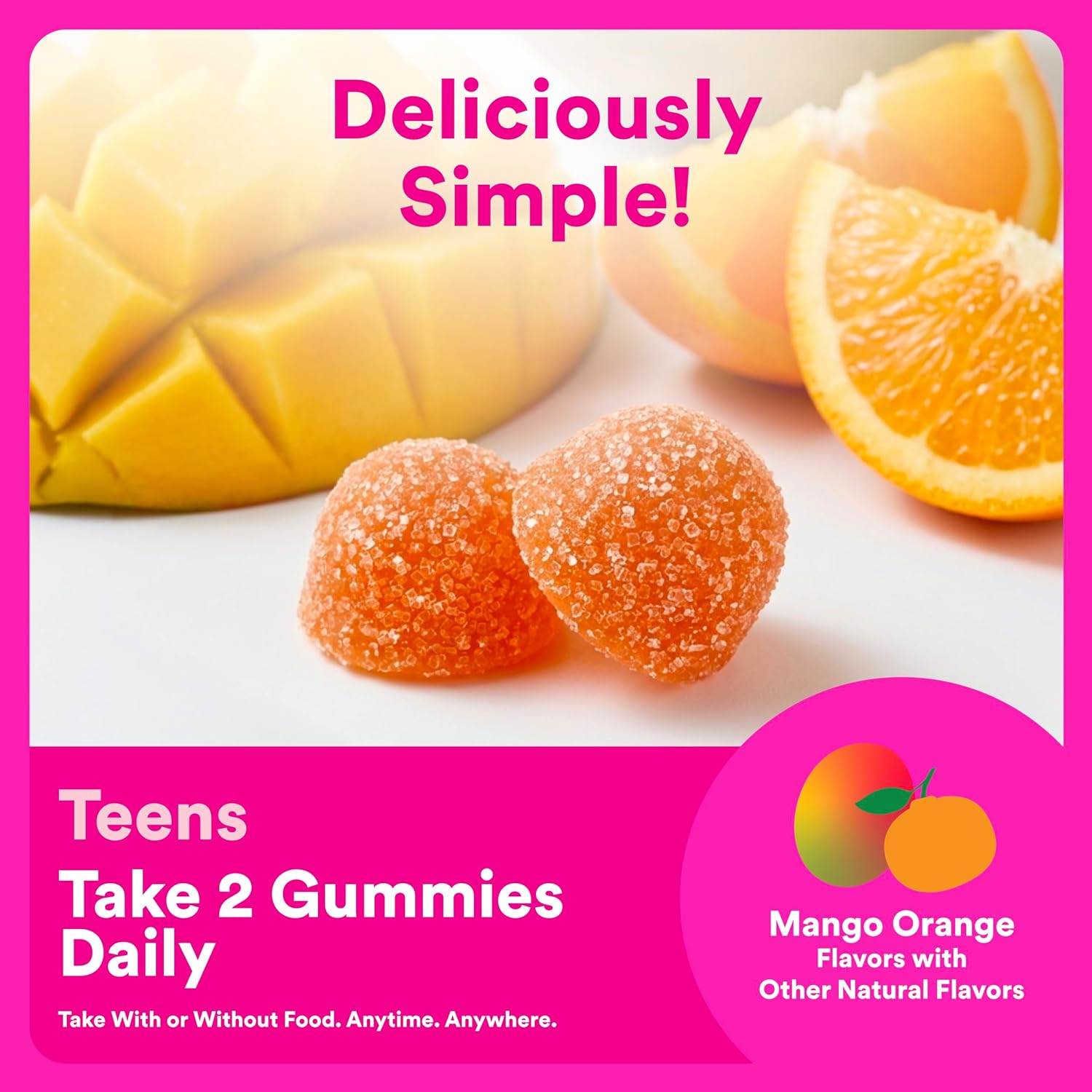 SmartyPants Teen Girl Multivitamin Gummies, Omega 3 (DHA/EPA), Vitamin C, D3, B12, Vitamin A, K & Zinc, Biotin to Support Hair, Skin & Nails, Gluten Free, 60 Count (30 Day Supply) - Image 5
