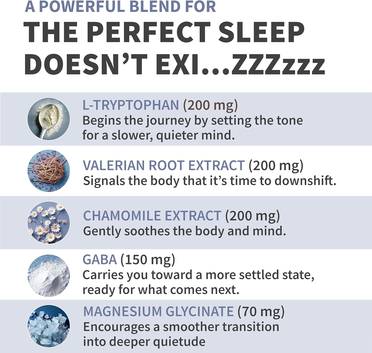 12-in-1 Sleep Support Capsules - Melatonin-Free and Non-Habit Forming Sleep Supplement with a Balanced Blend of Magnesium, Ashwagandha, L-Tryptophan, Valerian Root, GABA and 5-HTP (90 Capsules) - Image 2