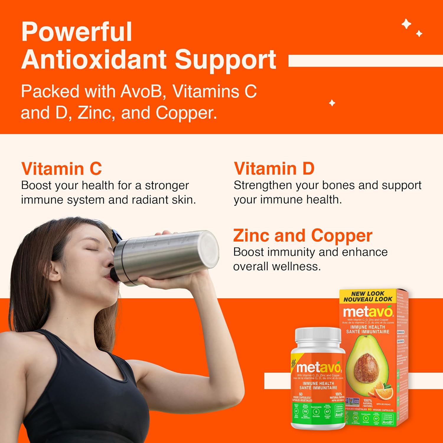 Metavo Immune Health - Natural Immune Support Supplement, Essential Zinc Supplements for Men & Women Enriched with Vitamin C, D & Copper, 60 Vegan Capsules, 30 Servings - Image 4