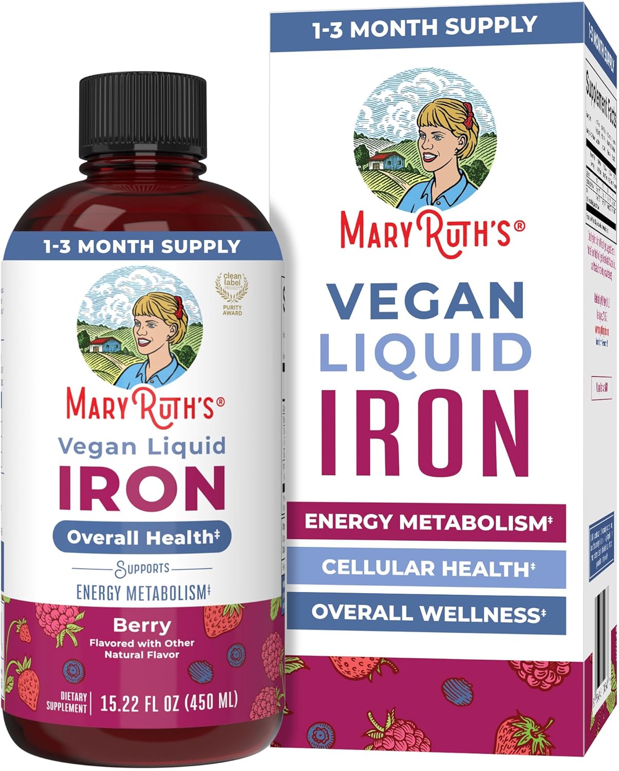 MaryRuth’s Liquid Iron | Iron Supplement for Women Men & Kids | Red Blood Cell Formation | Oxygen Support | Energy Metabolism | Ages 4 & Up | Sugar Free | Vegan | Non-GMO | Gluten Free | 15.22 Fl Oz