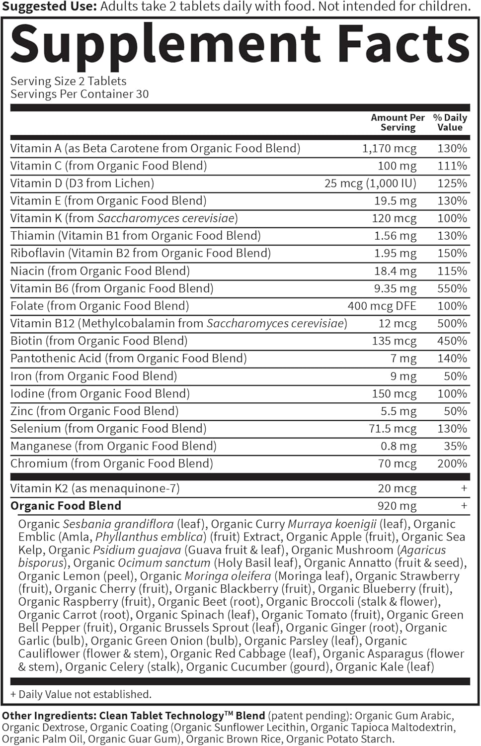 Garden of Life Organics Women's Multivitamin with Vitamin C, D3, Folate, B12, Biotin & Iron – Women's Multivitamin for Energy, Heart Health & Radiant Skin, USDA Organic, Non-GMO, Vegan, 60 Tablets - Image 5