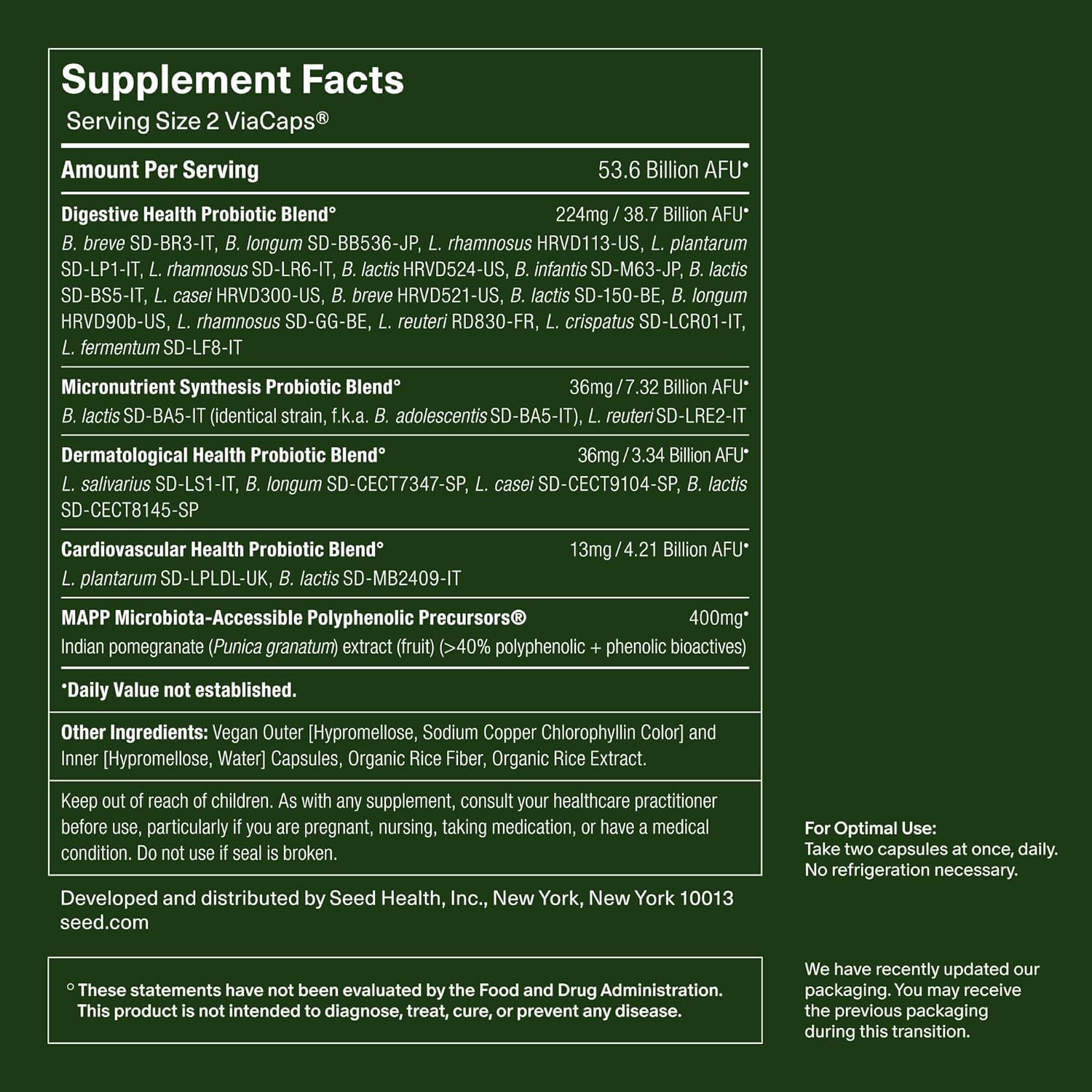 Seed DS-01 Daily Synbiotic - Prebiotic and Probiotic for Women & Men - Digestive Health, Gut Health, Immune Support, Bloating & Constipation Relief - Vegan & Shelf-Stable - 30-Day Starter (60ct) - Image 7