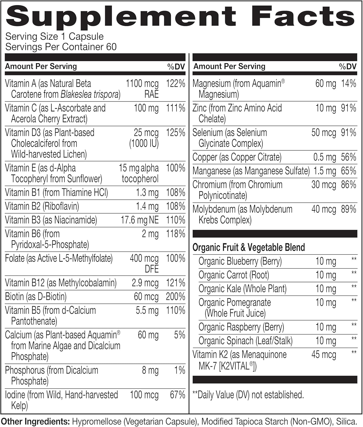 NATURELO Mens Multivitamins for Men 50+ - One Daily Multivitamin for Men with Vitamins, Minerals & Organic Whole Foods, Boost Energy & Health, Non-GMO, 60 Vegetarian Capsules - Image 3