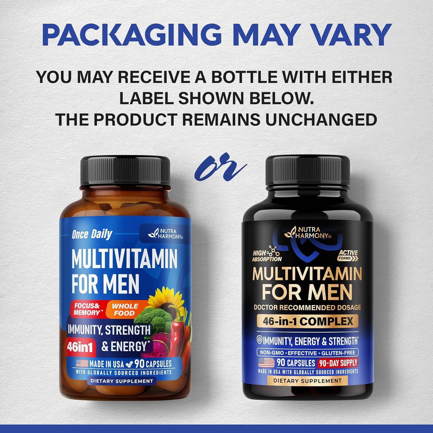 Multivitamin for Men - B-Complex | Whole Foods & Enzymes - Energy, Focus & Brain | Men's Health Complex - 46in1 Mens Multivitamin - Bioavailable & Gentle on Stomach - Lab Tested - 90 Capsules, 1/Day - Image 5