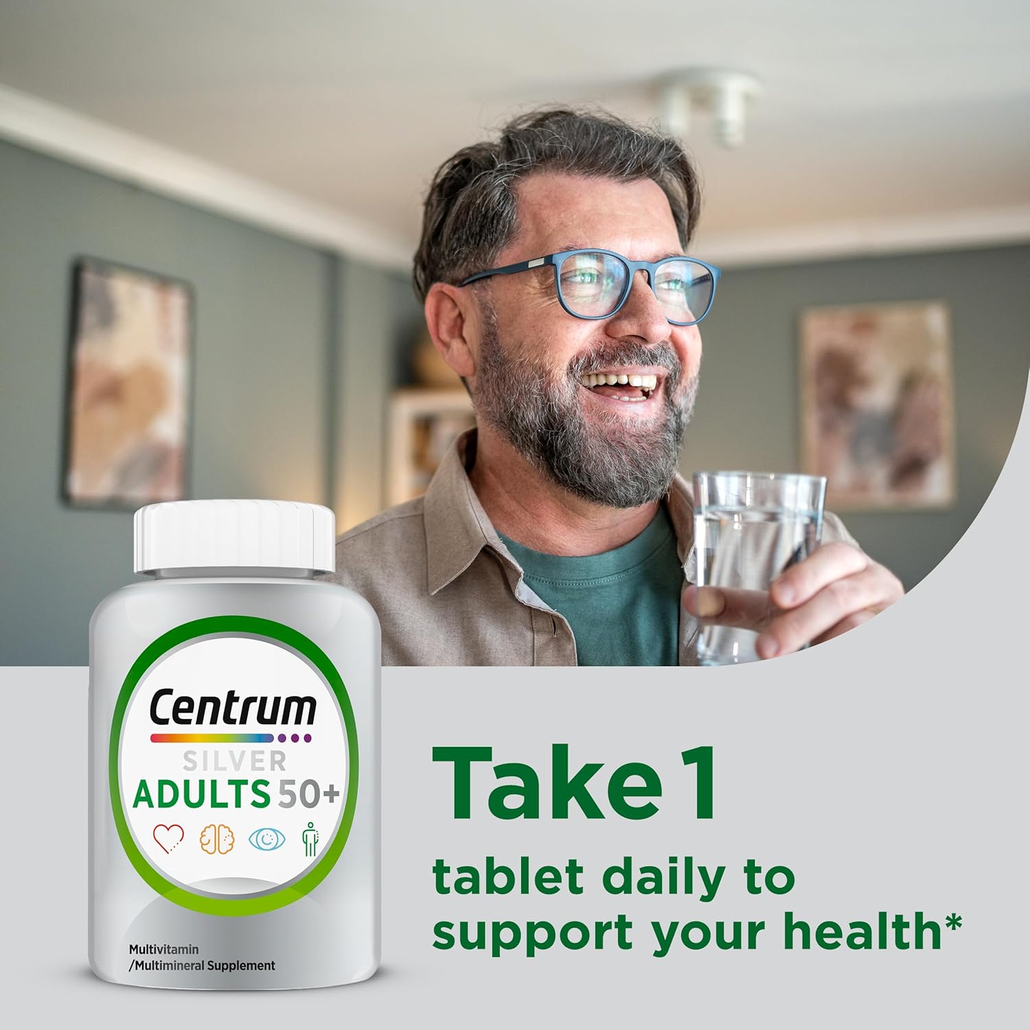 Centrum Silver Multivitamin for Adults 50 Plus, Multivitamin/Multimineral Supplement, Vitamin D3, B-Vitamins, Gluten Free, Non-GMO Ingredients, Supports Memory and Cognition in Older Adults - 125 Ct - Image 4