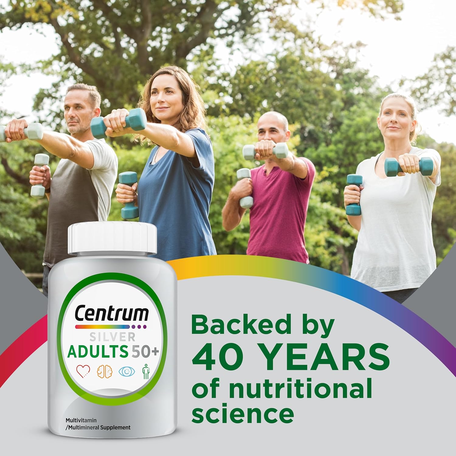 Centrum Silver Multivitamin for Adults 50 Plus, Multivitamin/Multimineral Supplement, Vitamin D3, B-Vitamins, Gluten Free, Non-GMO Ingredients, Supports Memory and Cognition in Older Adults - 125 Ct - Image 5