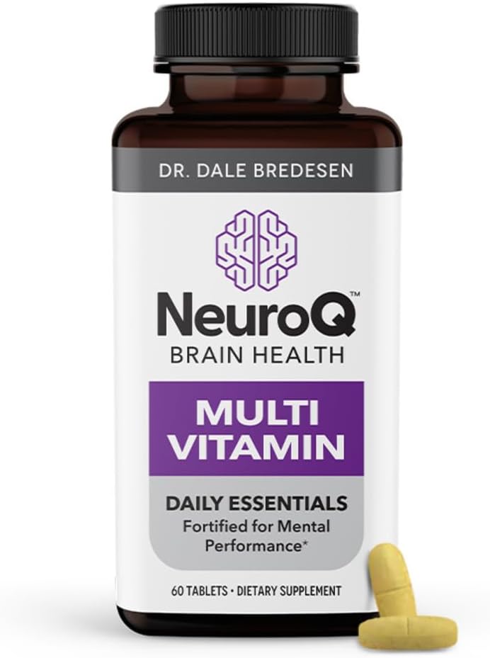 NeuroQ Daily Essentials Multivitamin – High‑Potency Brain & Body Support with Choline 550 mg, PQQ, CoQ10, Alpha Lipoic Acid – Supports Memory, Energy, Cognitive Focus & Daily Wellness – 60 Tablets