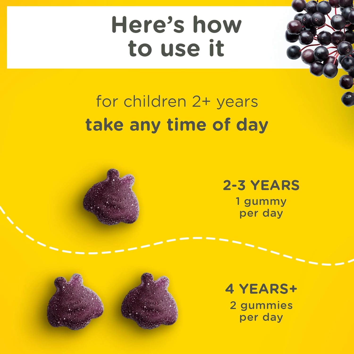 Zarbee’s Elderberry Gummies for Kids, Immune Support Supplement with Vitamins A, C, D3, E, & Zinc, Gluten & Gelatin Free, No Artificial Flavors, Natural Berry Flavor, Ages 2+, 42 ct - Image 6