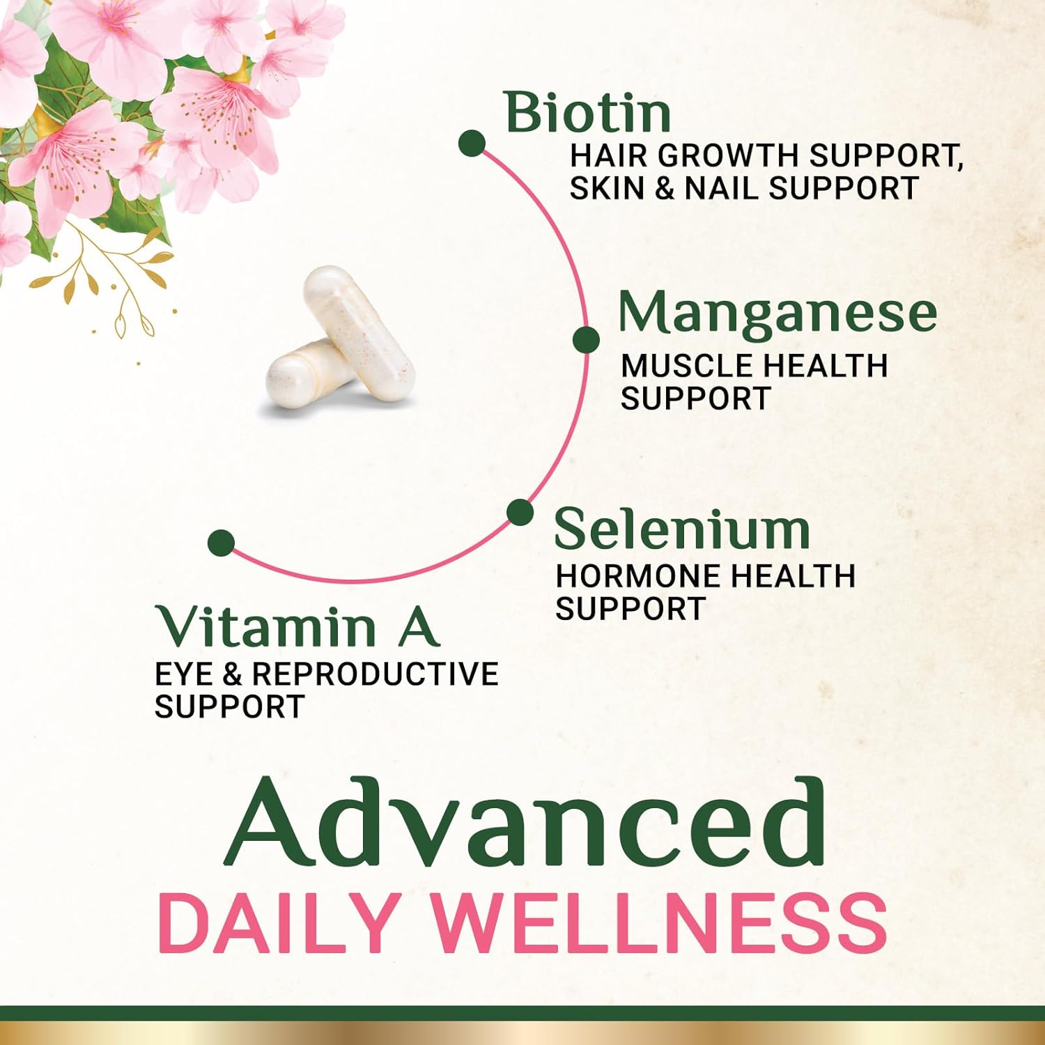 Multivitamin for Women - Complete Multi Vitamin with Vitamins A, C, D, E, B6, B12, Zinc, Calcium & Magnesium, Womens Daily Multimineral Supplement for Hair Skin and Nails Health Support - 120 Capsules - Image 3