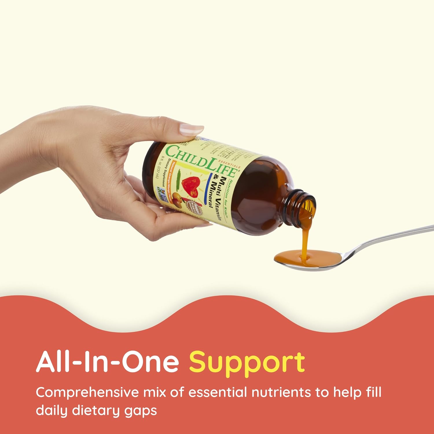CHILDLIFE ESSENTIALS Kids Multivitamin & Mineral - Vitamins for Kids, Liquid Multivitamin Supplement for Toddler & Baby Wellness - Natural Orange & Mango Flavor, 8 Fl Oz (Pack of 1) - Image 7