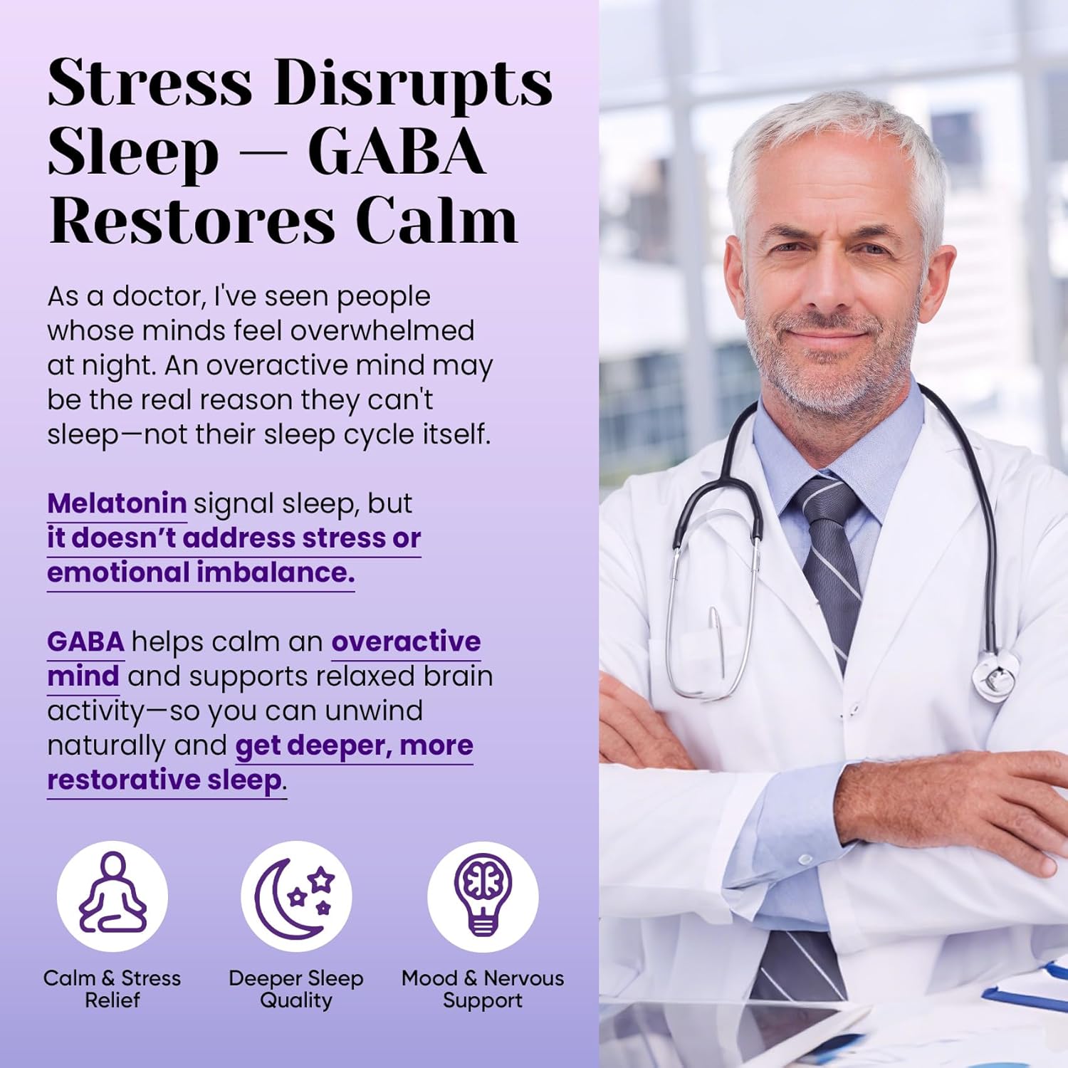 GABA L-Theanine Ashwagandha - 1050mg Blend - Made in USA - Advanced Sleep Aid & Calm- Magnesium, 5-HTP, Vitamin B6 & B12, GABA (Gamma Aminobutyric Acid) Supplement - Melatonin-Free & Non-Habit Forming - Image 6