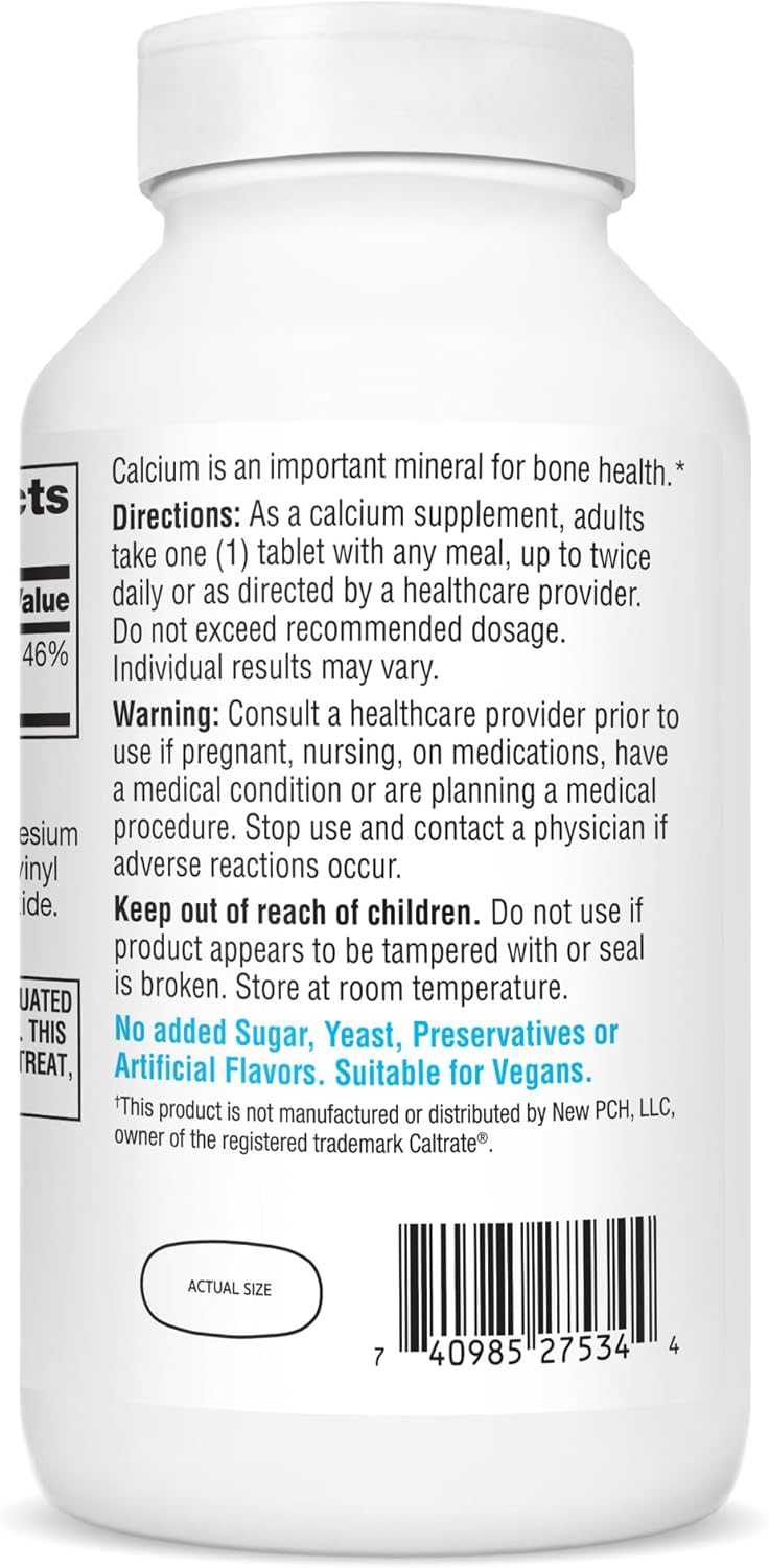 21st Century Calcium 600 mg Supplement (400 Tablets), Vegan-Friendly Bone Strength Calcium Supplement, Non-GMO & Gluten-Free Calcium Carbonate, No Artificial Flavors, Suitable for Men & Women - Image 2