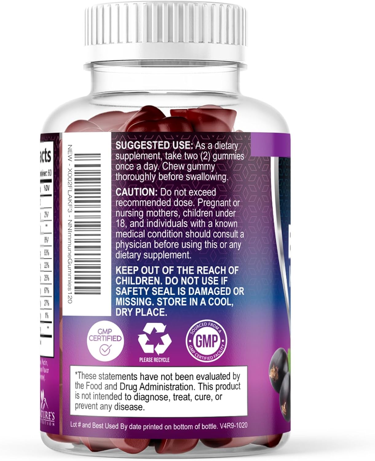 Elderberry Immune Support Gummies - 3X Strength Sambucus Elderberry Gummy with Vitamin C, D3 & Zinc - Nature’s Black Elderberry Extract - Immune Support Supplement for Adults & Kids - 120 Gummies - Image 8