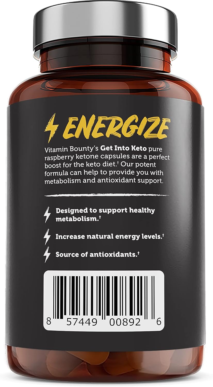Vitamin Bounty Premium Raspberry Ketones Supplement - Keto Pills for Weight Loss - Promotes Ketosis & Metabolism Support - Keto Diet Aid - Energy Boost for Women & Men - 60 Capsules - Image 8