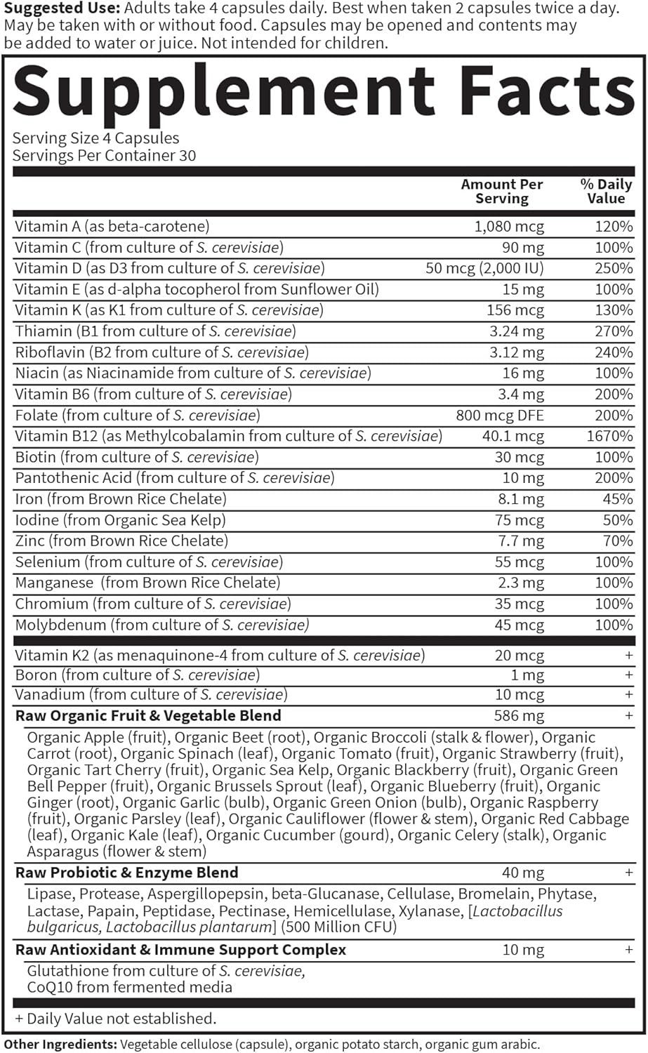 Garden of Life Multivitamin for Women, Vitamin Code Women's Multi - Whole Food Womens Multi Vitamins, Iron, Folate not Folic Acid, Vitamin A and Probiotics for Womens Energy, 120 Vegetarian Capsules - Image 5