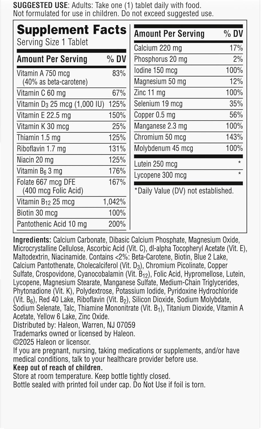 Centrum Silver Multivitamin for Adults 50 Plus, Multivitamin/Multimineral Supplement, Vitamin D3, B-Vitamins, Gluten Free, Non-GMO Ingredients, Supports Memory and Cognition in Older Adults - 125 Ct - Image 11