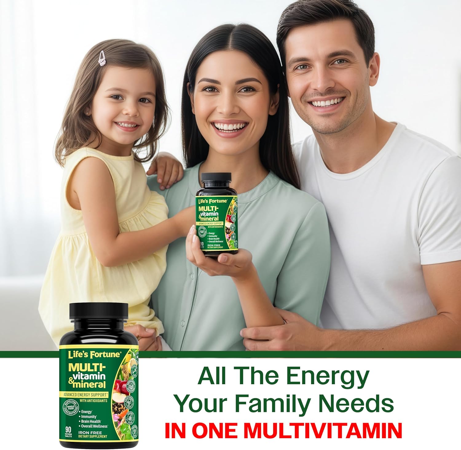 Life's Fortune Whole Food Multivitamin & Mineral Supplement for Men & Women – Energy Support Vitamins for Immune, Brain & Metabolism Support – Iron Free, 90 Vegetarian Tablets - Image 7