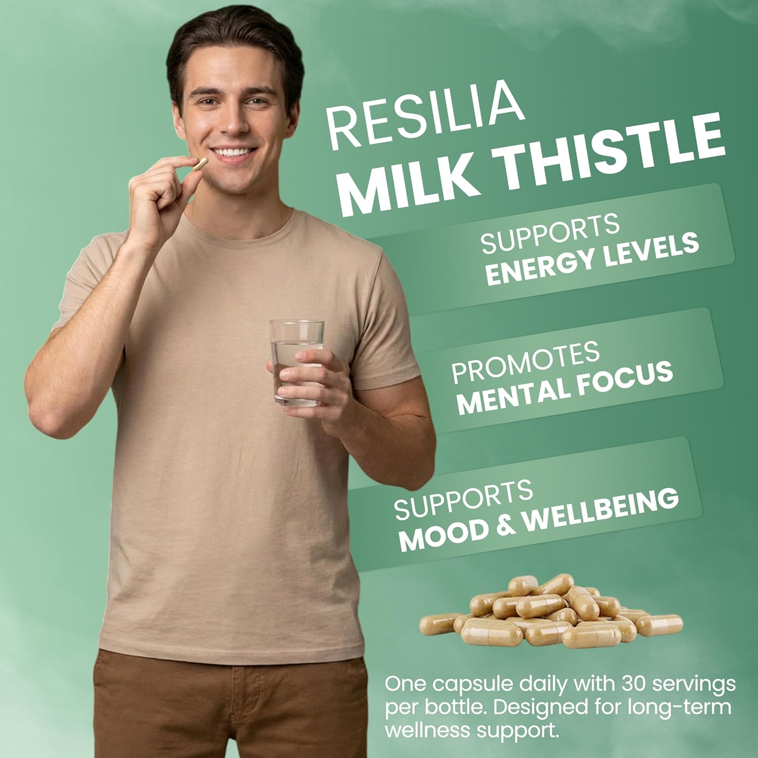 Resilia Milk Thistle Silymarin – 300 mg Supplement with Vitamin C, Inositol, Pueraria Root & Turmeric Extract, High-Absorption Antioxidant-Focused Plant Formula, 30 Vegetarian Capsules - Image 9