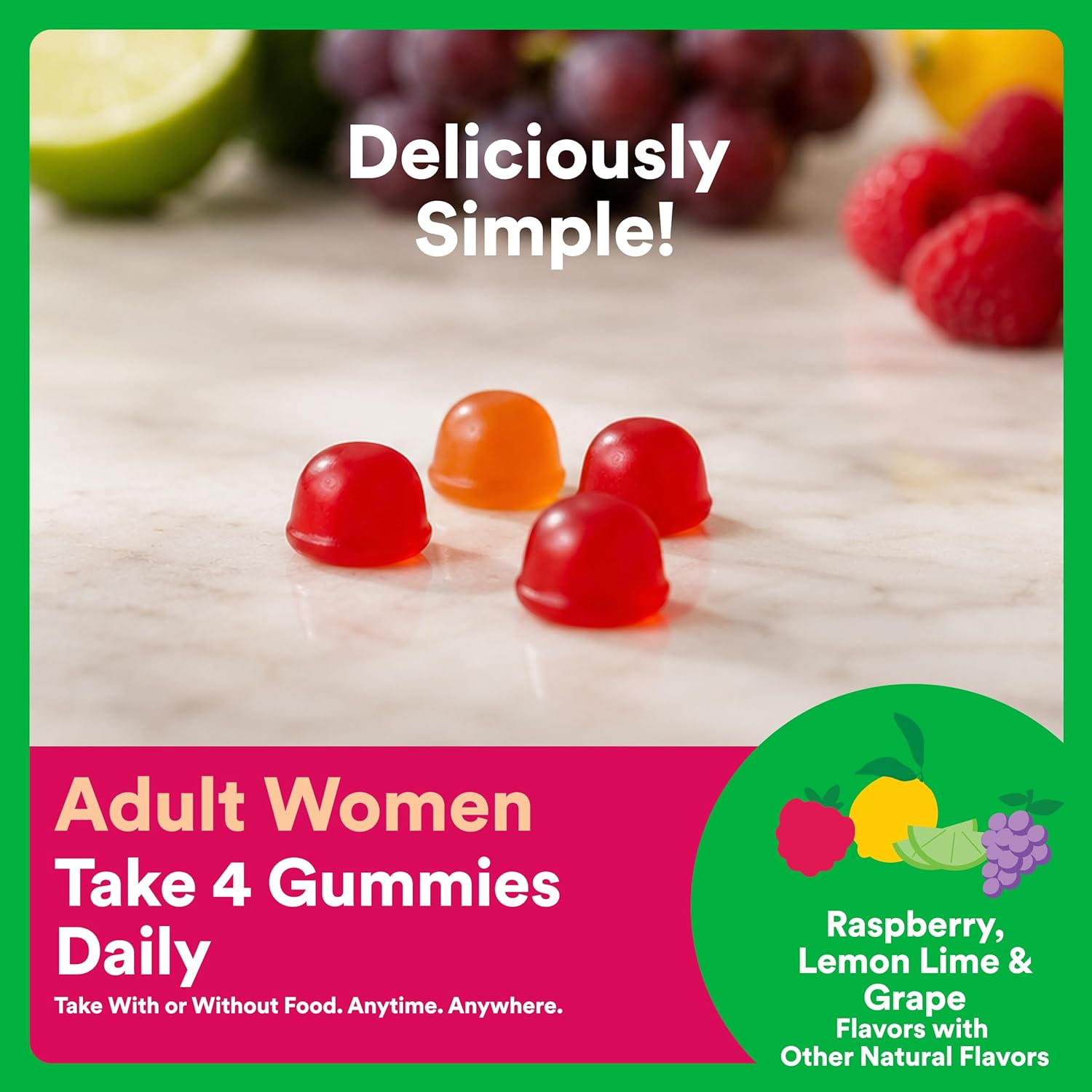 SmartyPants Organic Women's Multivitamin Gummies: Biotin, Methylfolate, Omega 3 (ALA), Vitamin D3, C, Vitamin B12, B6, A, K & Zinc, Inositol, Gluten Free, Vegetarian, 120 Count (30 Day Supply) - Image 7