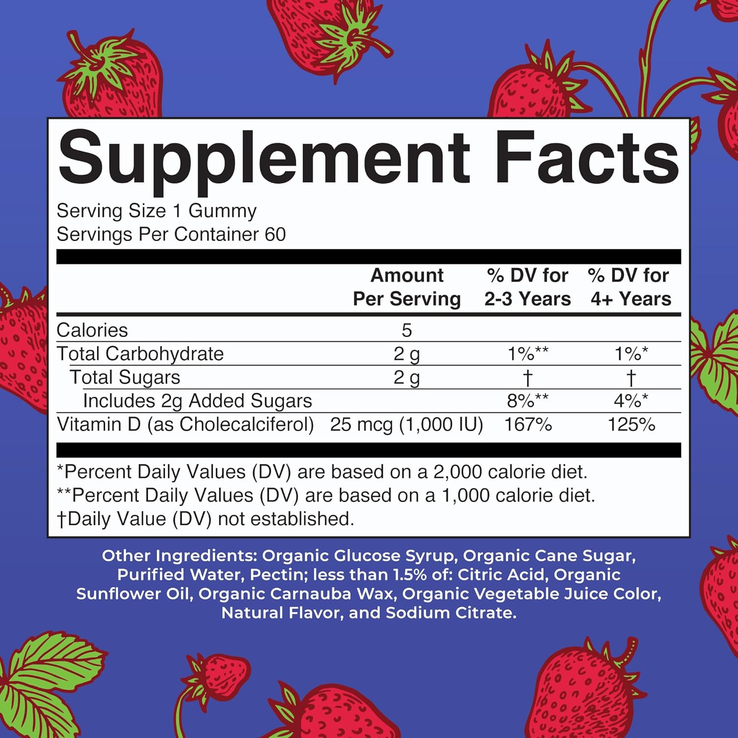 MARYRUTH'S Organic Vitamin D3 Gummies | 1000 IU | USDA Organic | Immune Support| Bone Health | Muscle Function | for Adults & Kids Ages 2+ | Vegan | Gluten Free | 2 Month Supply | 60 Count - Image 2