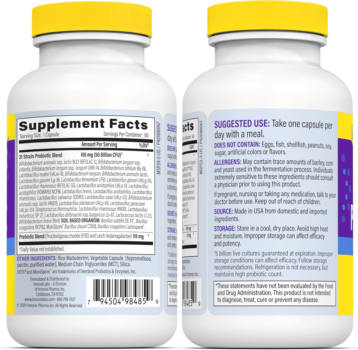 InnovixLabs Multi Strain Probiotics for Women & Men - Probiotic Supplement - 50 Billion CFU - Gut Health, Immune Support, Digestion, Lactobacillus Acidophilus, Prebiotics and Probiotics, 60 Capsules - Image 8